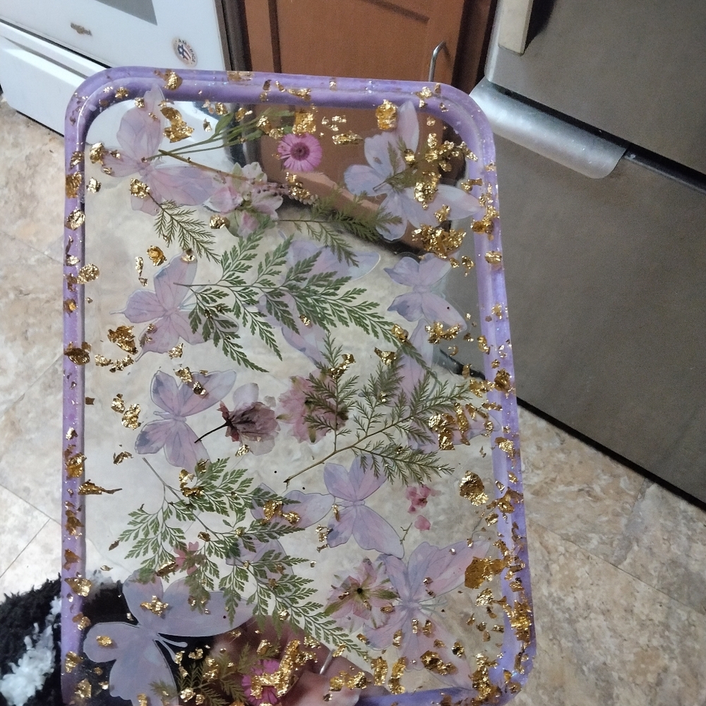 Purple Butterfly Floral Tray - Picture 4 of 4